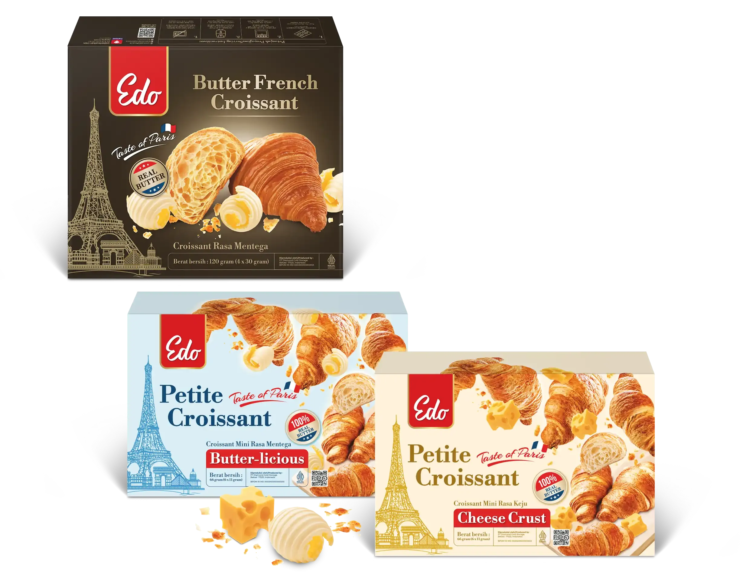 Edo Petite & Butter French Croissant showcase of Petite & Butter French Croissant packaging variants