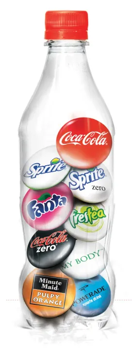 Bottle with coke pins