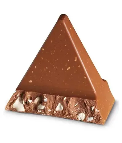 Tilted Toblerone chocolate piece