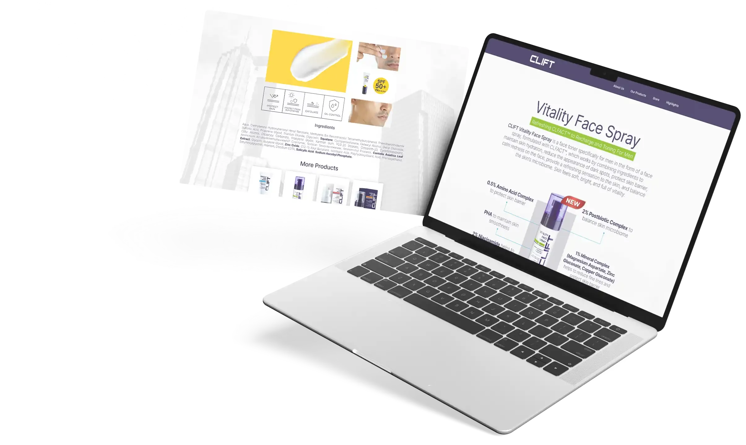 CLIFT Website on laptops mock-up
