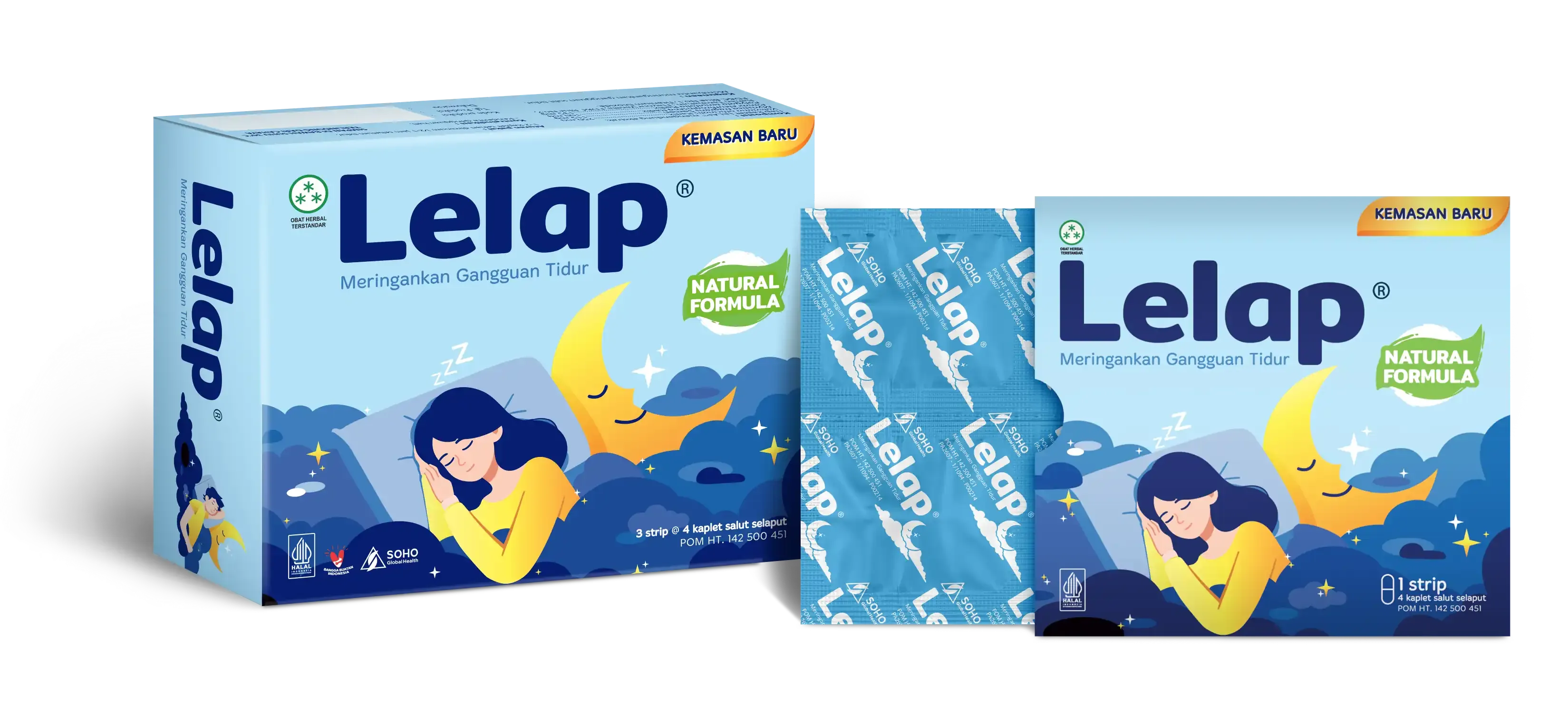 Lelap new small box and sachet packaging