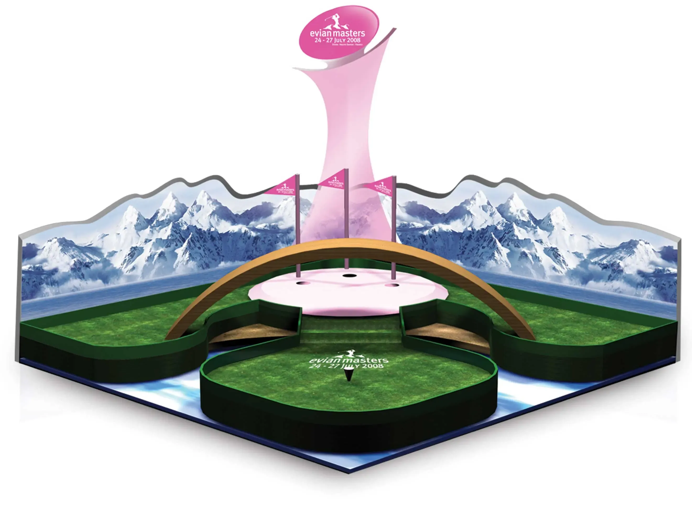 Evian golf island display