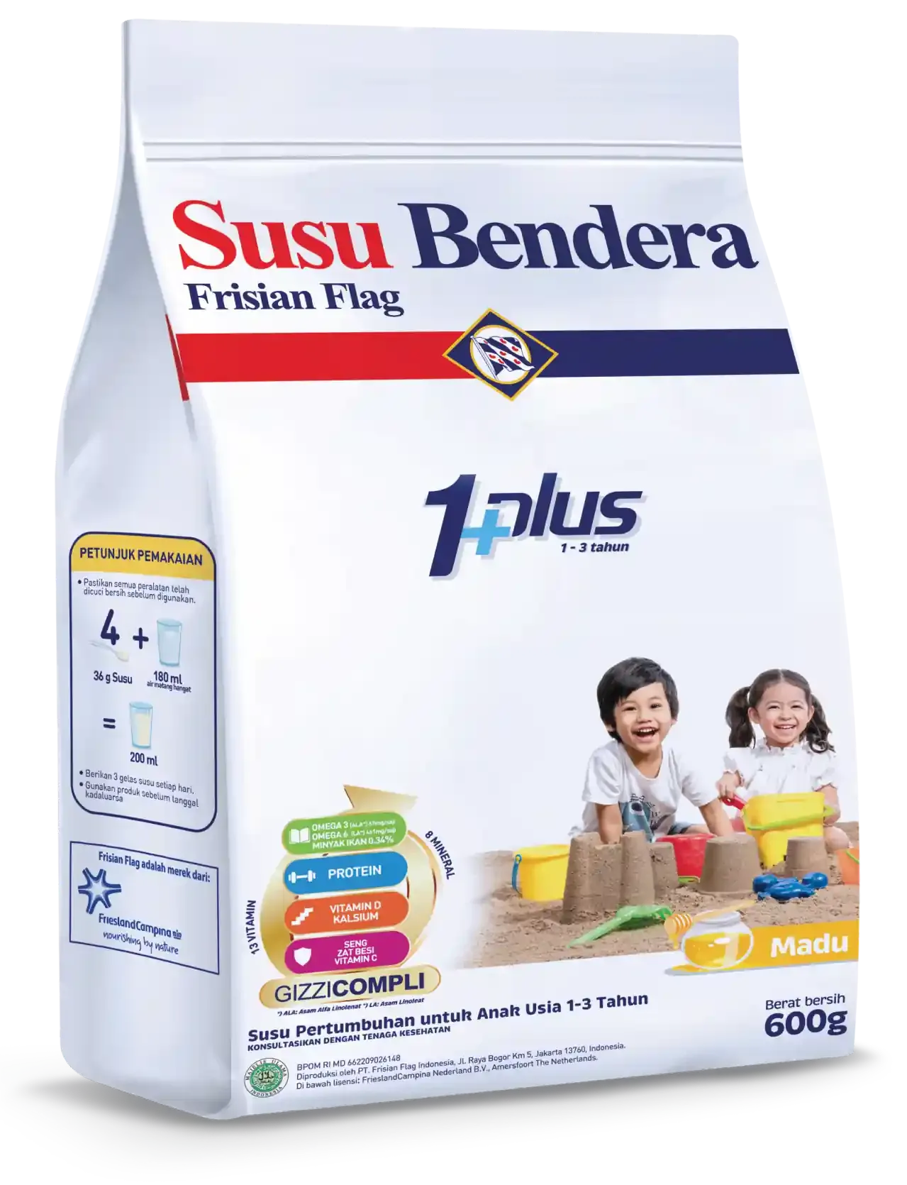 Susu Bendera Growing Up Powder Milk packaging