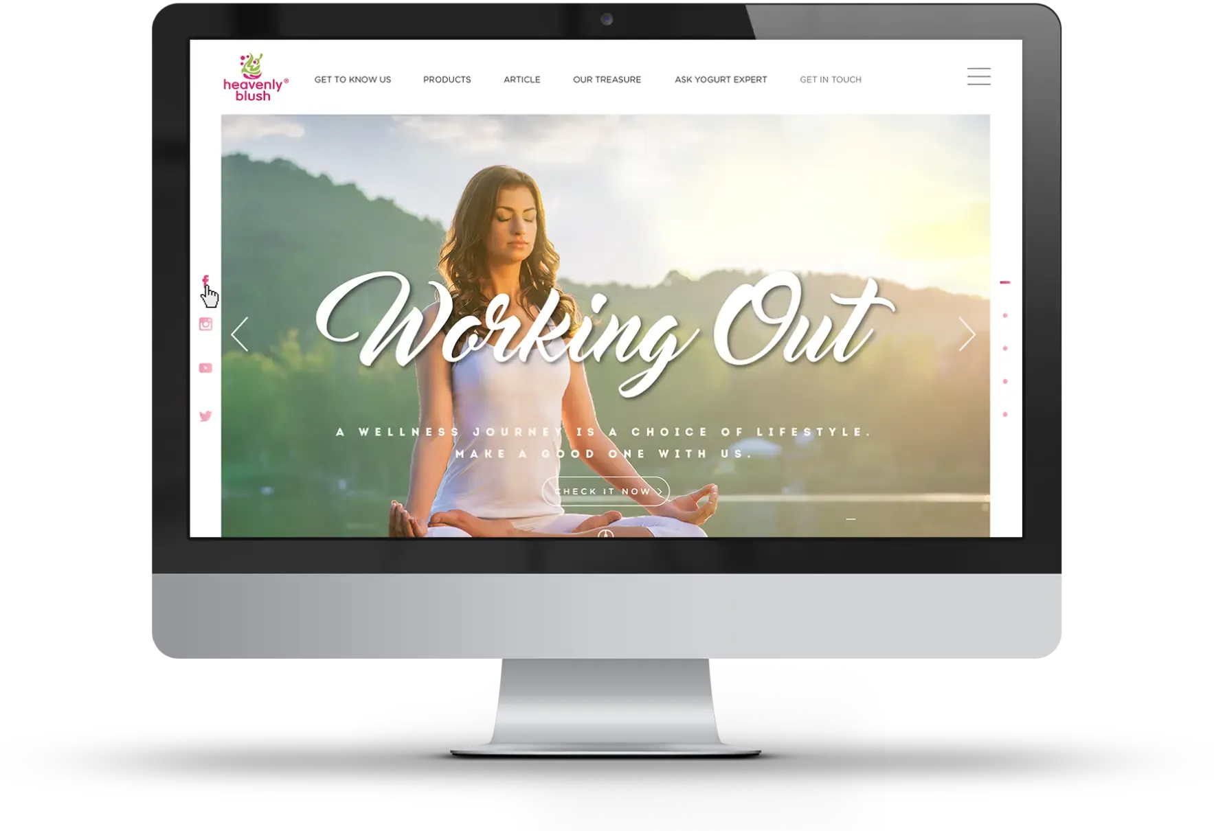 Heavenly Blush Yogurt Website PC mockup