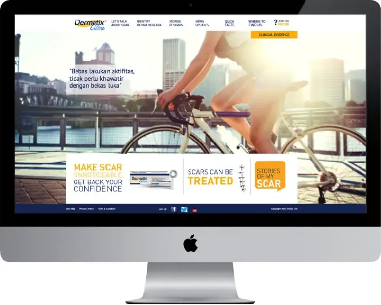 Dermatix Scar Treatment Website PC mock-up