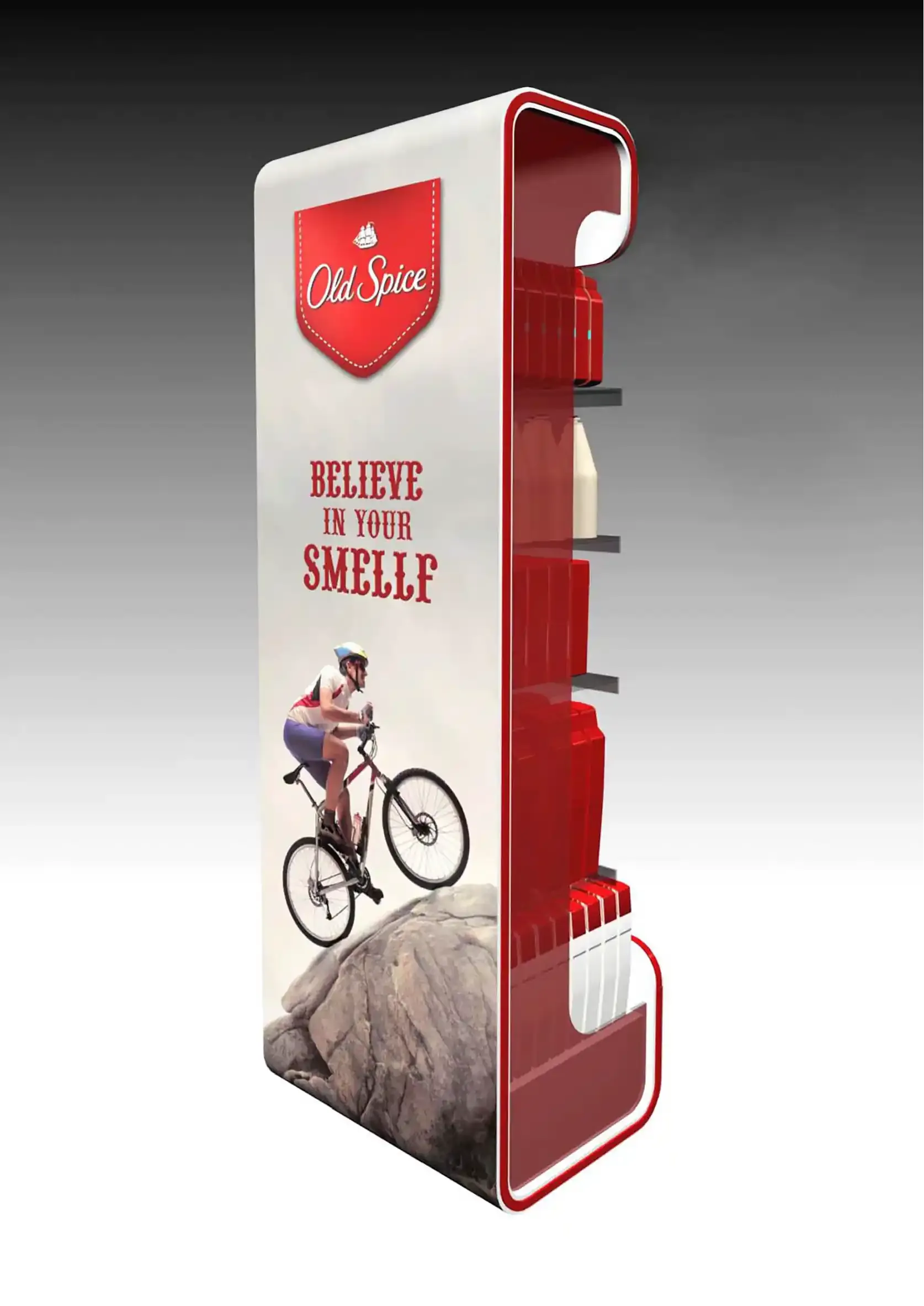 Old Spice mini rack back view