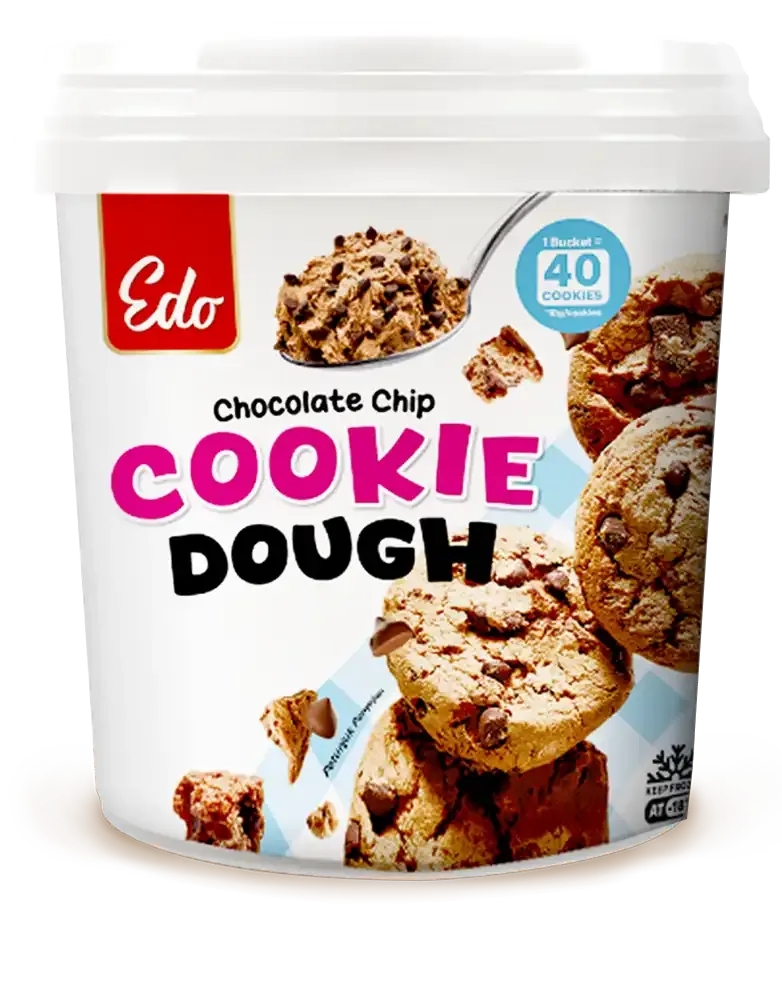 Edo Chocolate Chip Cookie Dough tub packaging