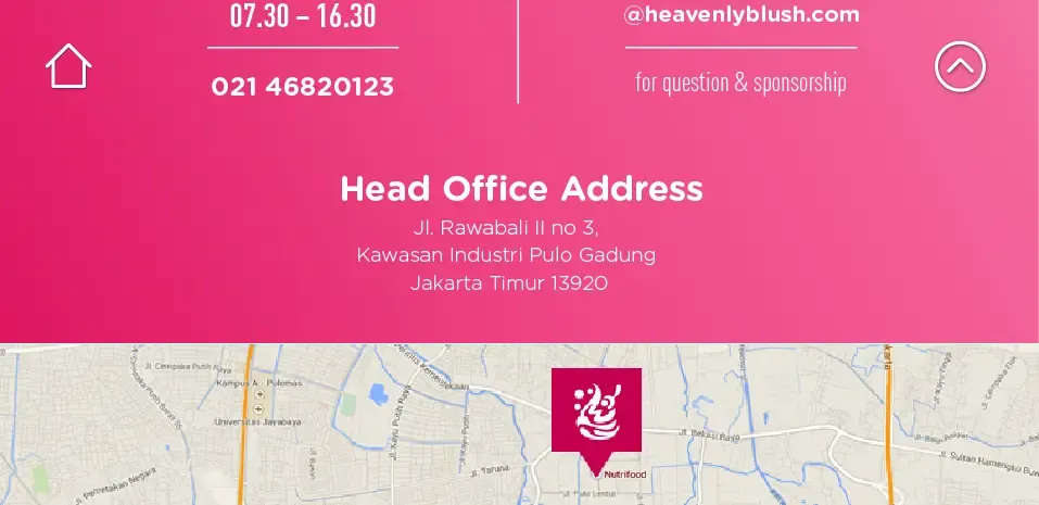 Heavenly Blush Yogurt Website Contact page