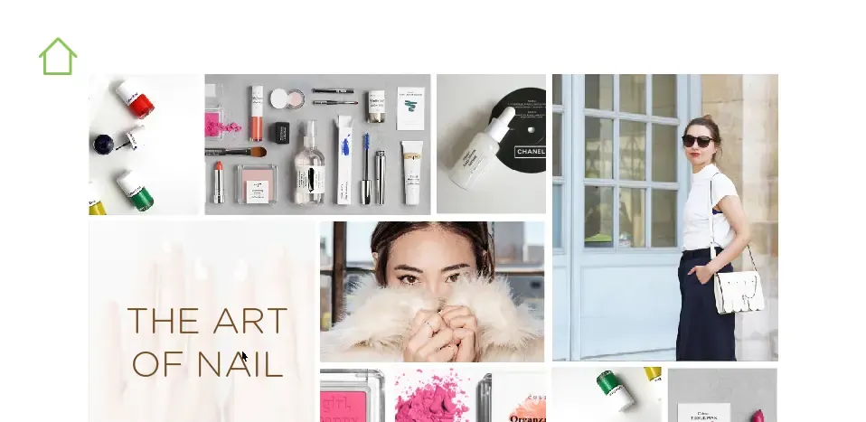 Heavenly Blush Yogurt Website The Art of Nail grid layout page