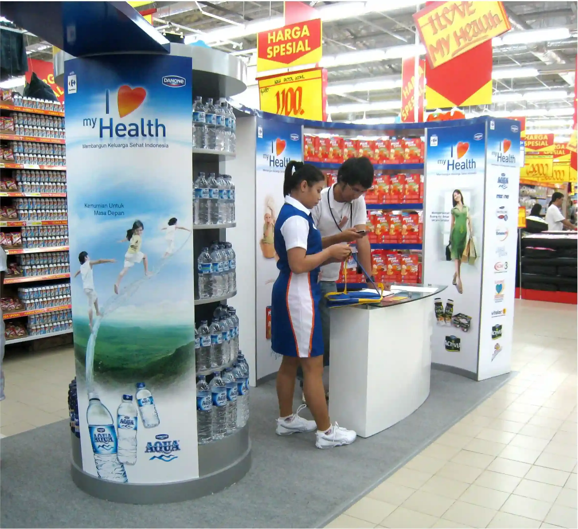 Danone Carrefour I Love My Health event booth in store preview 6