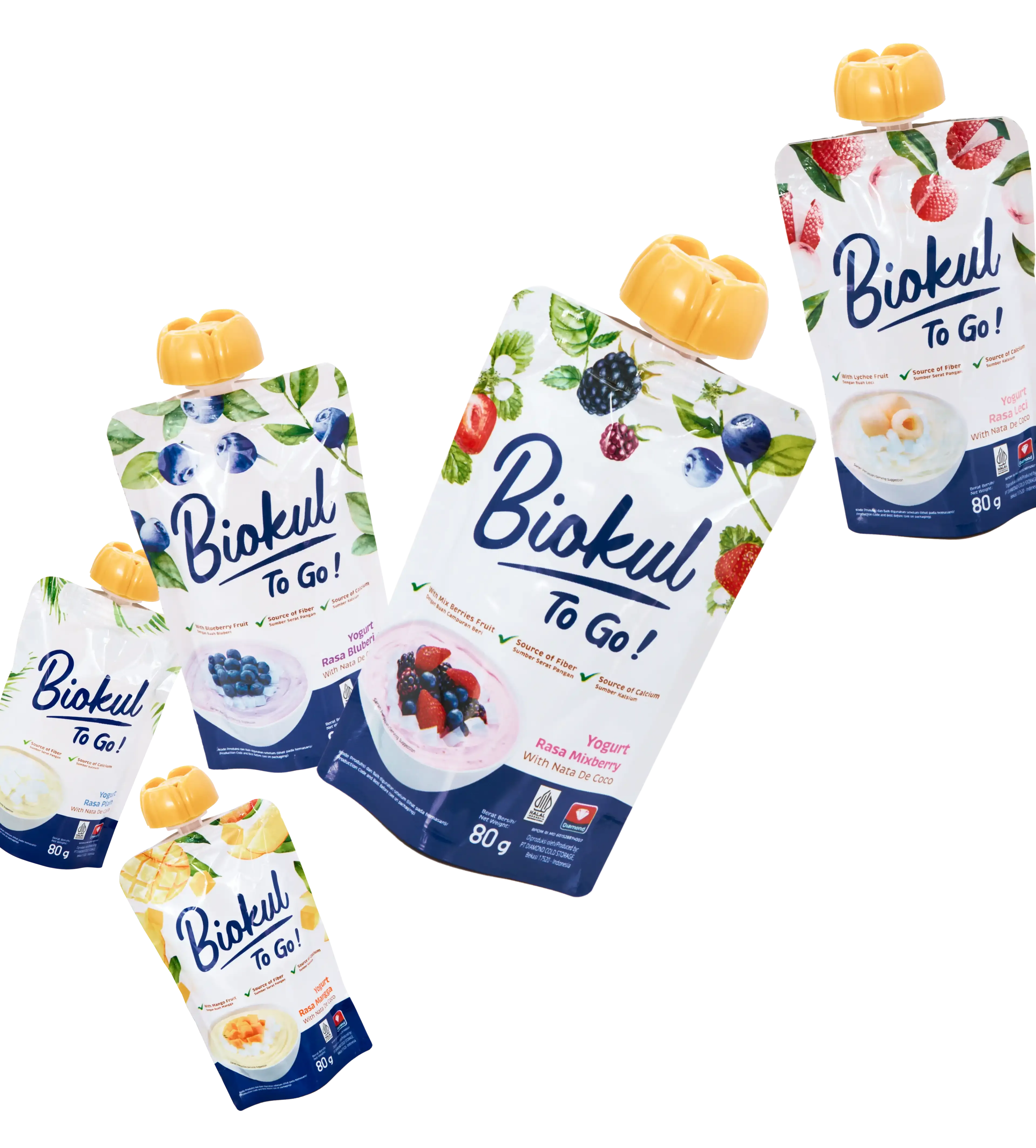 Biokul To Go! Yogurts scattered