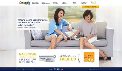 Dermatix Scar Treatment Website UI preview 1
