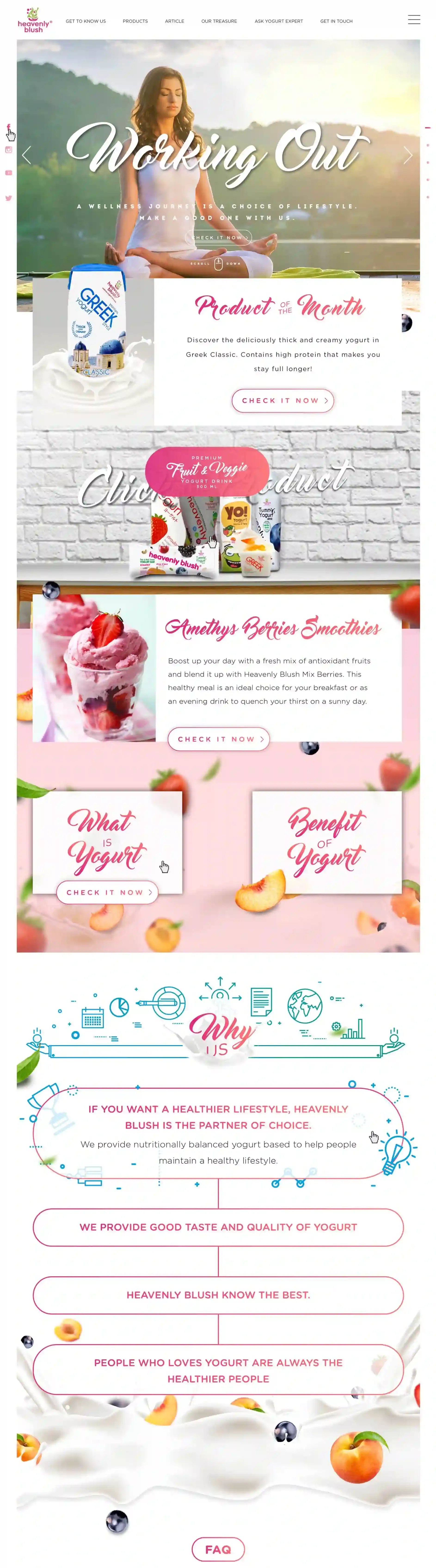Heavenly Blush Yogurt Website UI preview 1