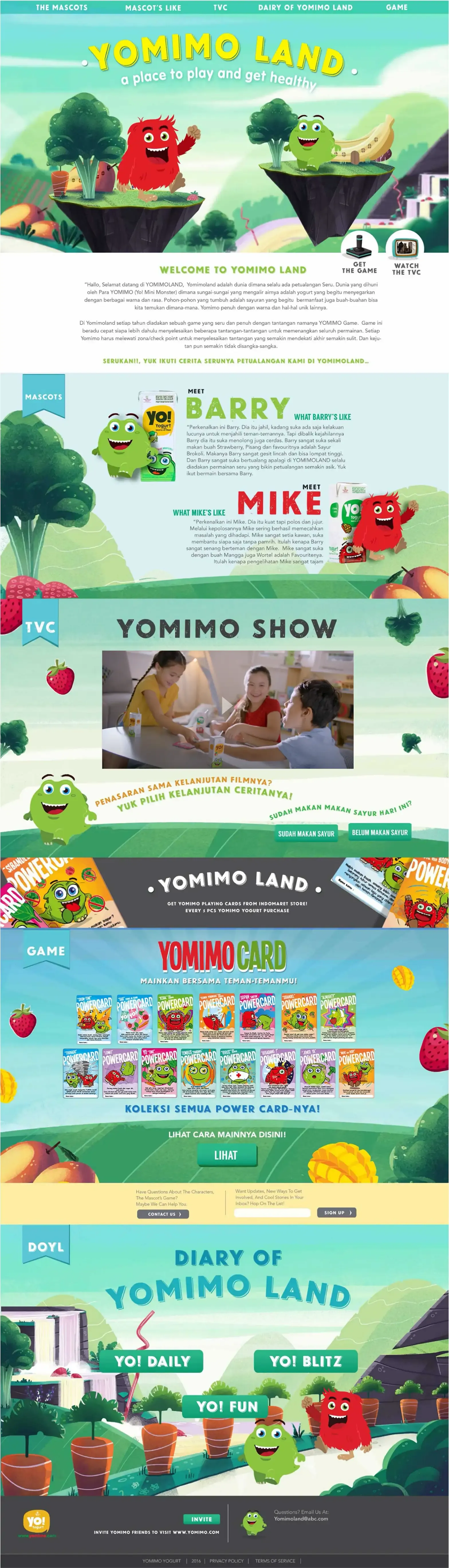 The UI preview of Yomimo Land.